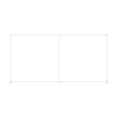 Empty freestanding trade show frame with straight panel sections for exhibitions and special events