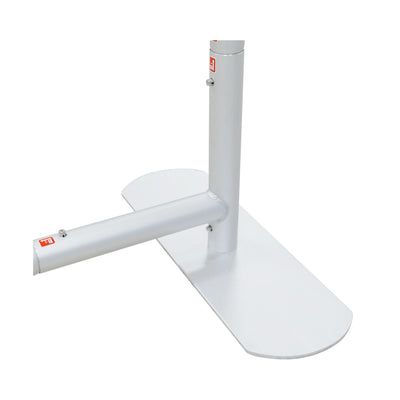 Metal base and horizontal support tube for trade show and exhibition display stand