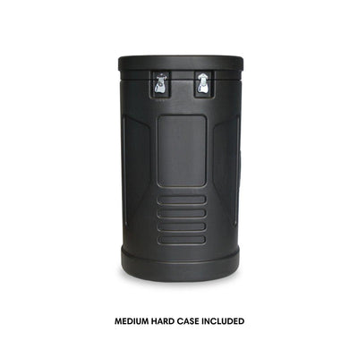 Durable medium hard case for secure transport of trade show and exhibition materials