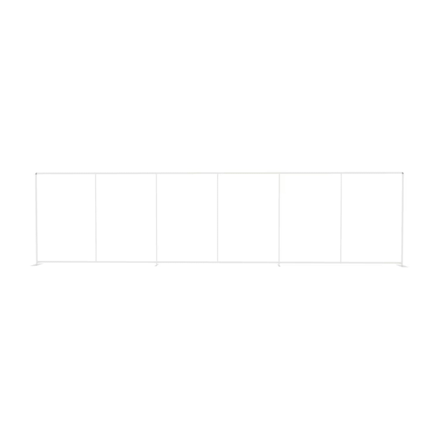 Long straight modular display frame for trade shows and special event exhibits