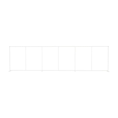 Long straight modular display frame for trade shows and special event exhibits