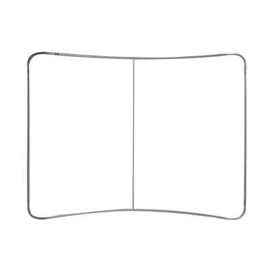 Curved frame structure for trade show displays and exhibition booths
