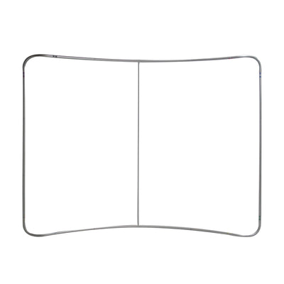 Curved tubular frame for trade show exhibits and special event displays