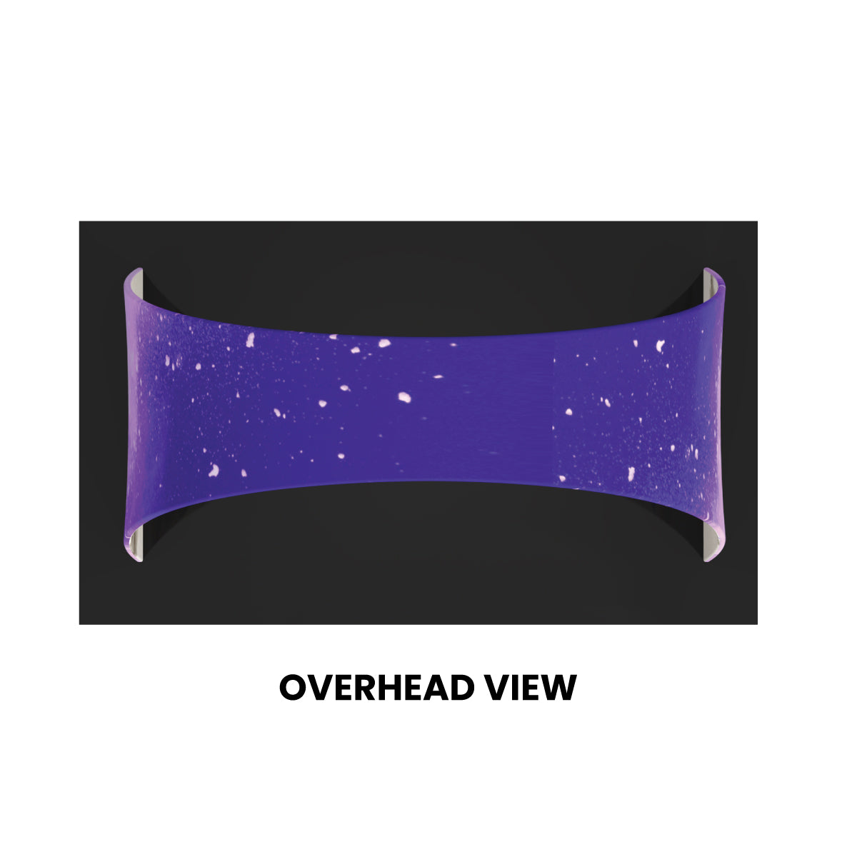 Overhead view of a curved fabric tension display for trade shows and special events