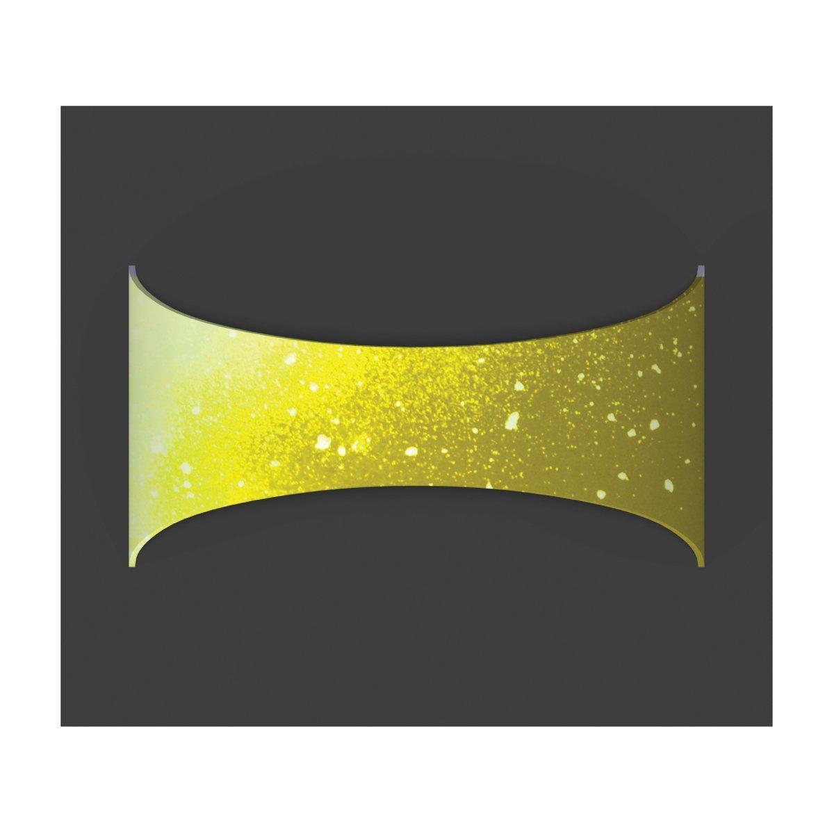 Curved fabric trade show tension arch display with abstract splatter design for exhibitions and events