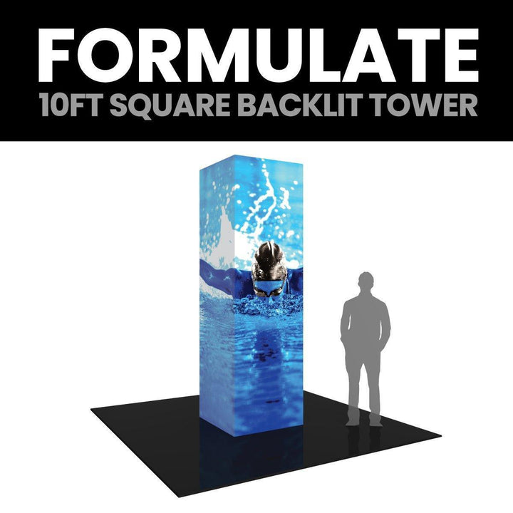 Formulate 10ft Square Backlit Tower - TradeShowPlus