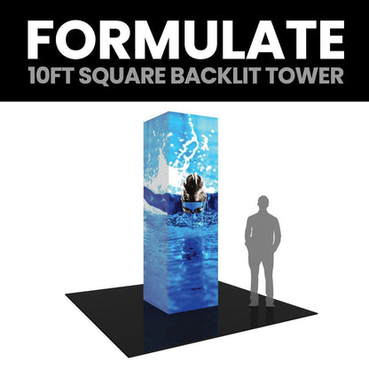 Formulate 10ft Square Backlit Tower - TradeShowPlus