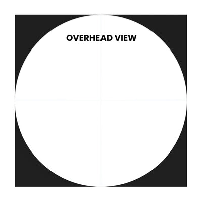 Overhead view of a 12ft funnel tower exhibit structure for trade shows and exhibitions