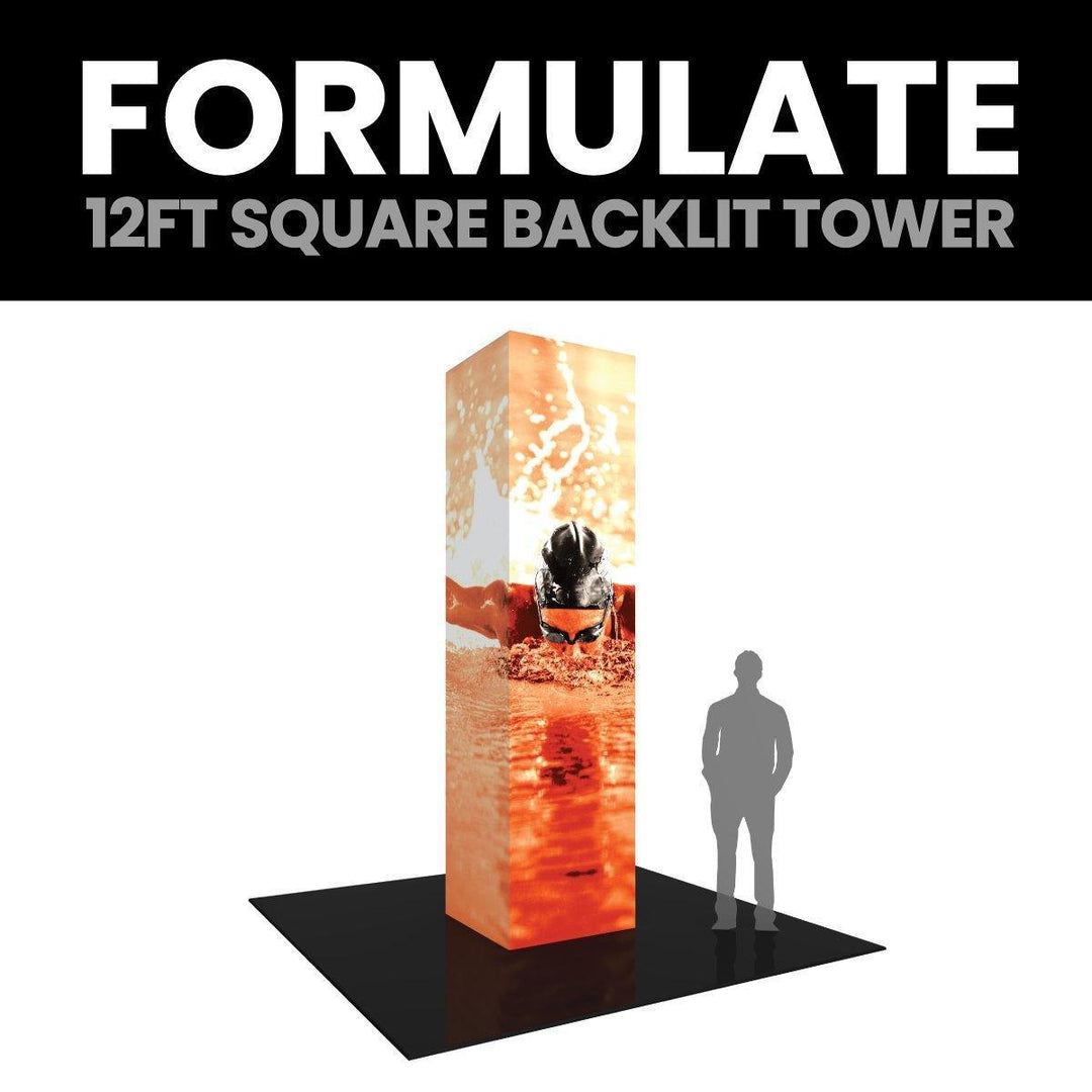 Formulate 12ft Square Backlit Tower - TradeShowPlus