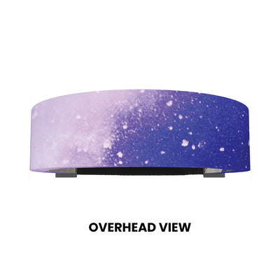 Circular overhead trade show exhibit structure with graphic wrap for exhibitions and events