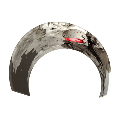 Curved large wall display with artistic bird graphic for trade show and exhibition backdrops