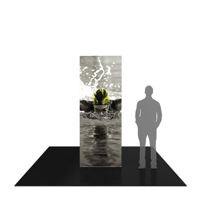 8ft square tower trade show display featuring swimmer image for exhibitions and special events