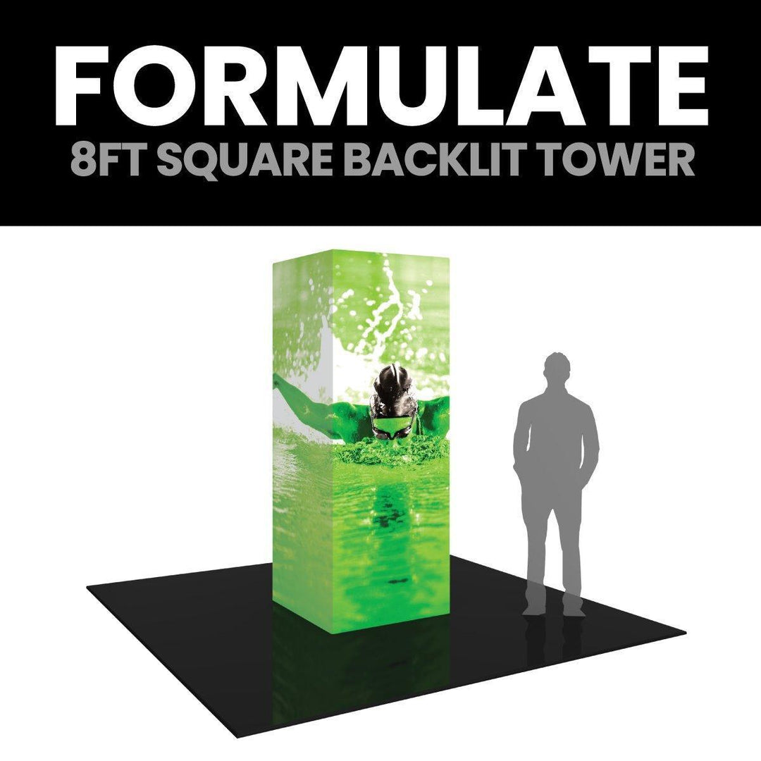 Formulate 8ft Square Backlit Tower - TradeShowPlus