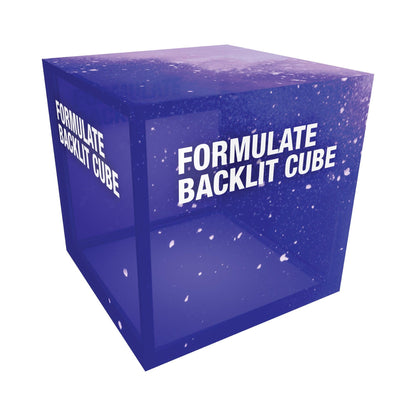 Formulate backlit cube for trade shows, exhibitions, and special event displays