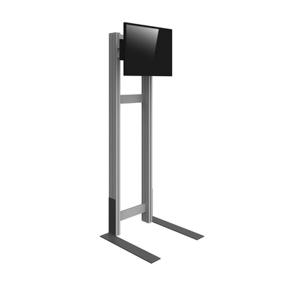 Trade show display stand with mounted monitor for exhibition and special event presentations