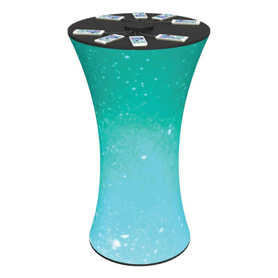 Charging station booth counter with multiple smartphones for trade shows and exhibitions