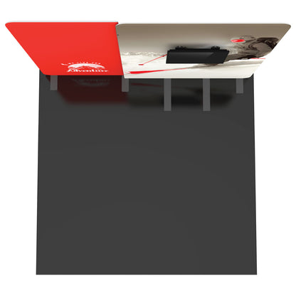Trade show display booth kit with graphic panels and monitor mount for exhibitions and events