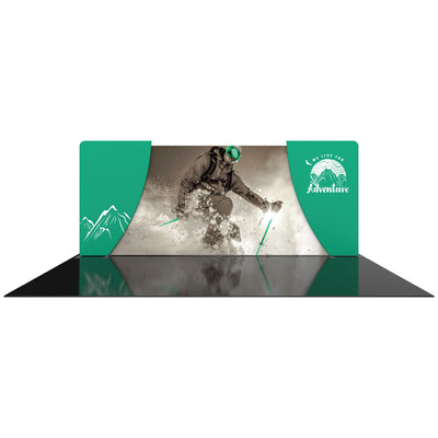 Trade show display featuring a skier in action for exhibitions and special events