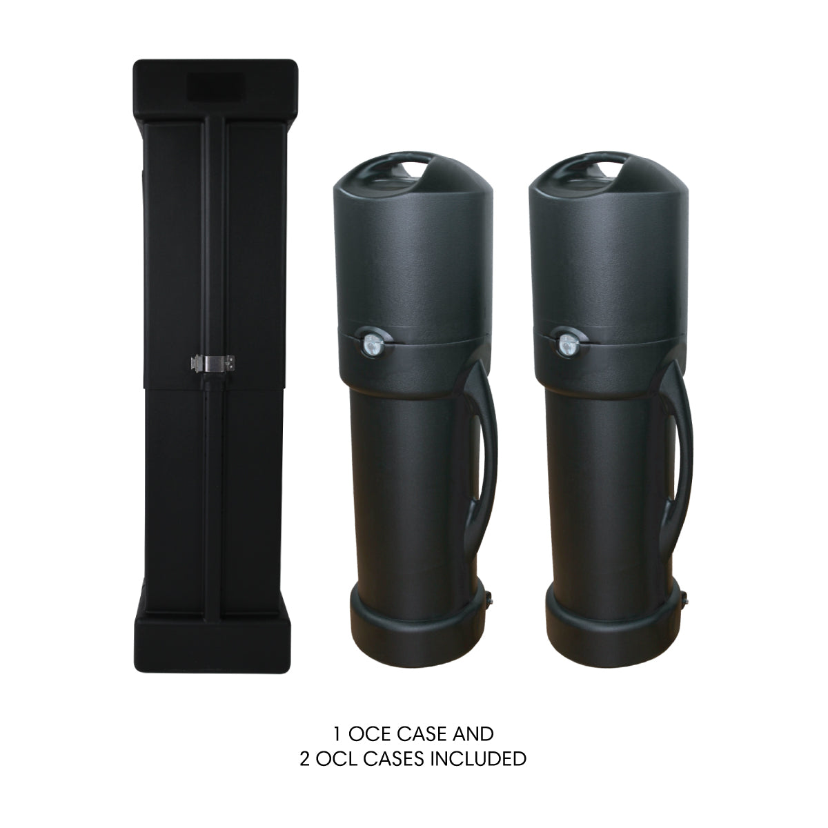 Trade show and exhibition carrying cases for portable display stands and banners