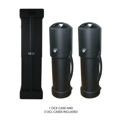 Trade show and exhibition carrying cases for portable display stands and banners