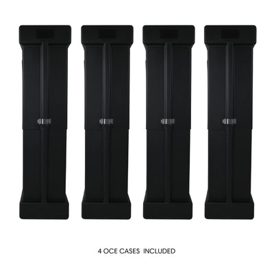 Set of four durable carrying cases designed for trade shows and special event transport