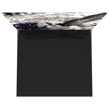 10ft straight fabric trade show display with swimmer graphic for exhibitions and events