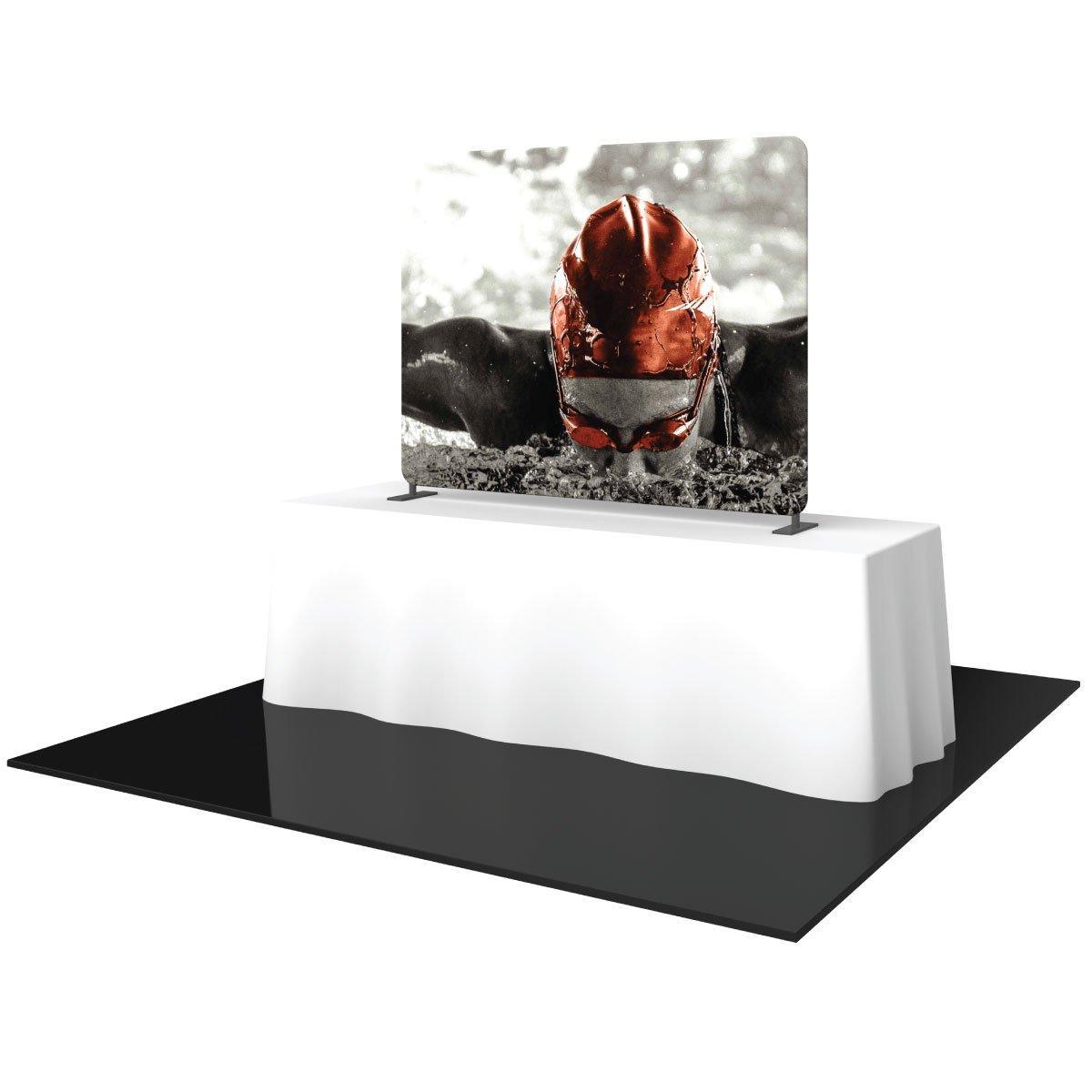 6ft straight tabletop display with athlete image for trade shows and exhibitions