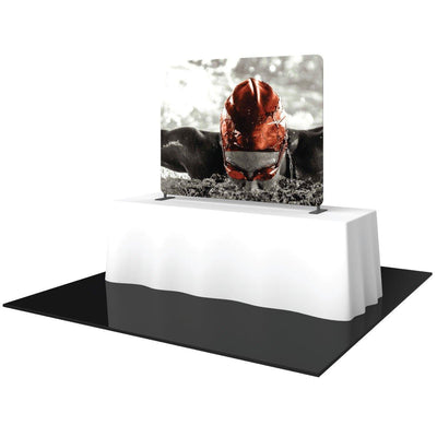 6ft straight tabletop display with athlete image for trade shows and exhibitions