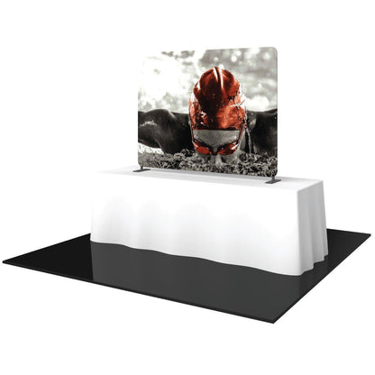 6ft straight tabletop display with athlete image for trade shows and exhibitions