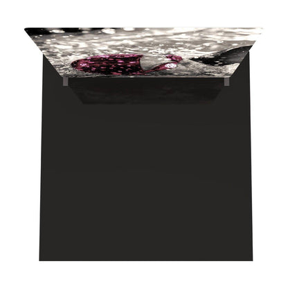 8ft straight fabric trade show display featuring dynamic swimmer graphic for exhibitions and events