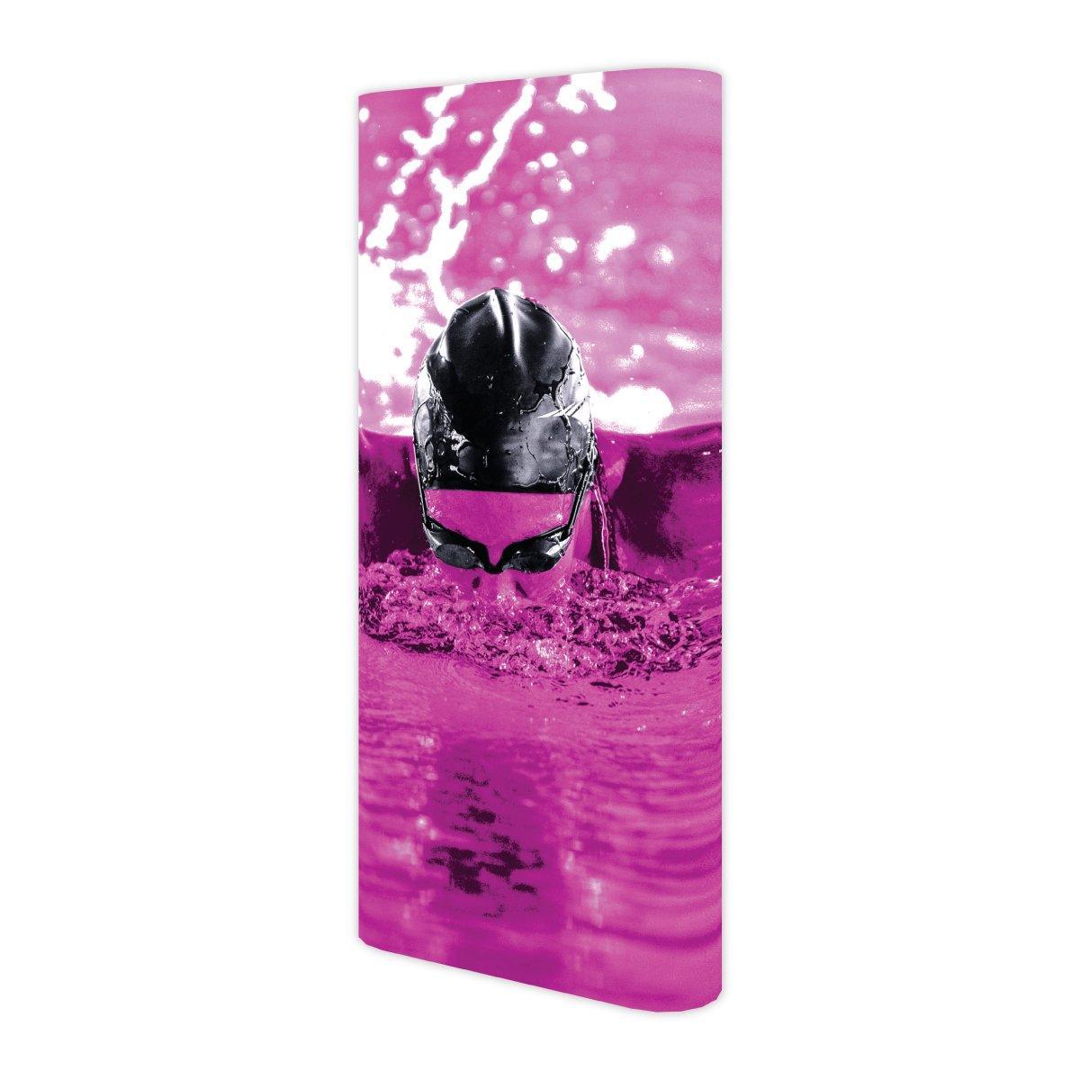 Backlit trade show display featuring swimmer image for exhibitions and special events