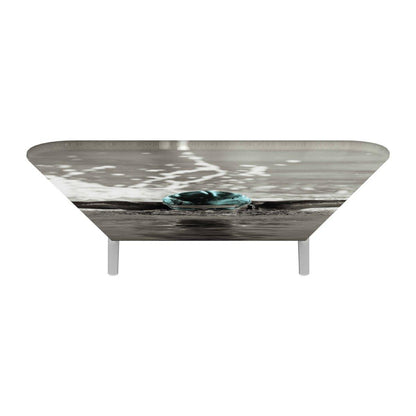 Trade show table with water splash graphic for exhibitions and special events display