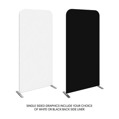 Single-sided portable display panels with two back liner color options for trade shows and special events