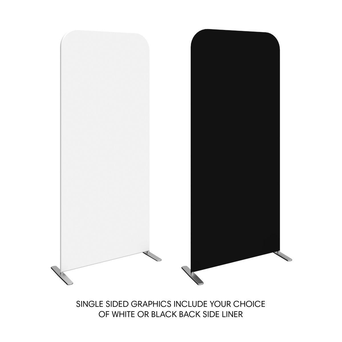Single sided portable trade show display panels with choice of backside liner for exhibitions
