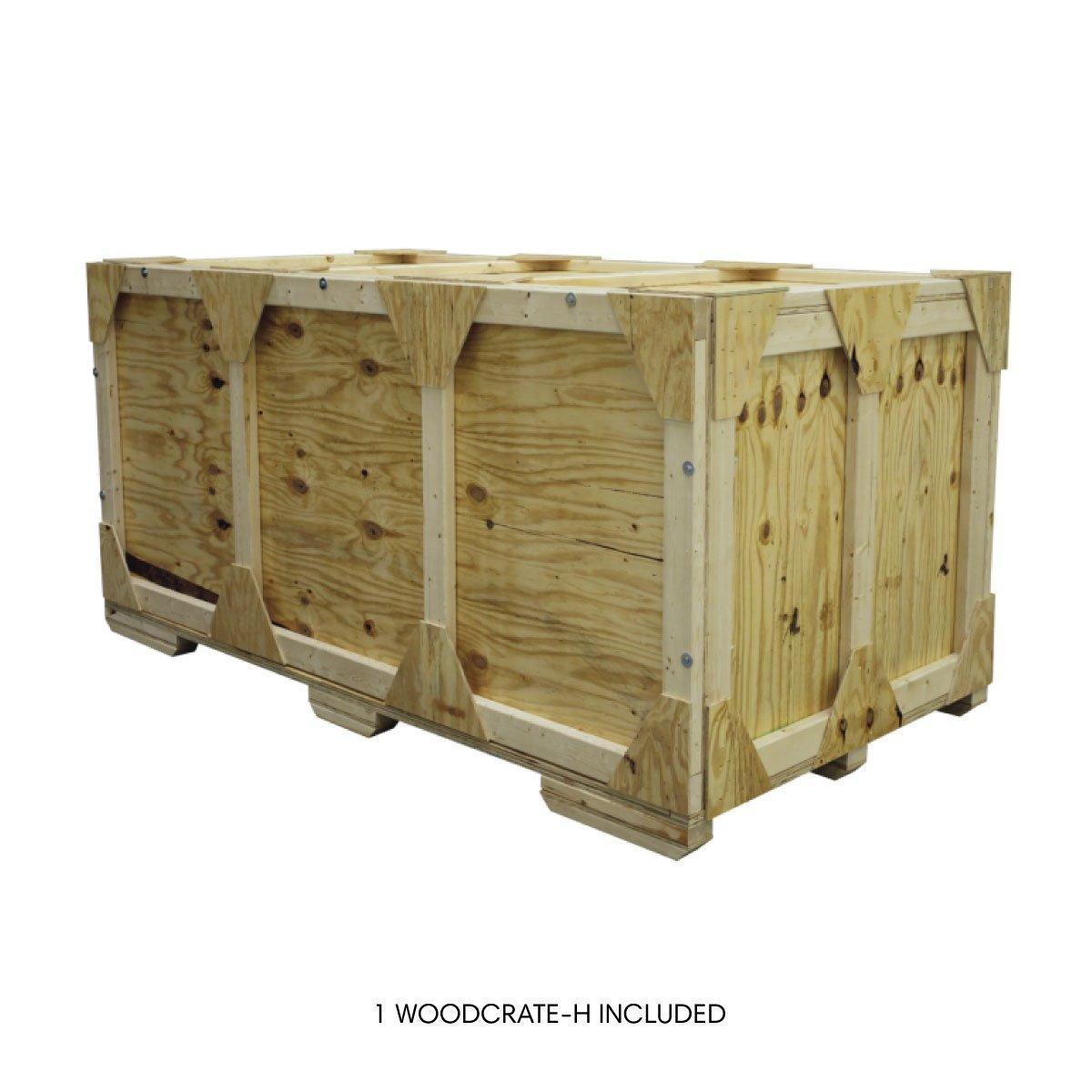 Large sturdy wooden crate for safe shipping and storage at trade shows and exhibitions