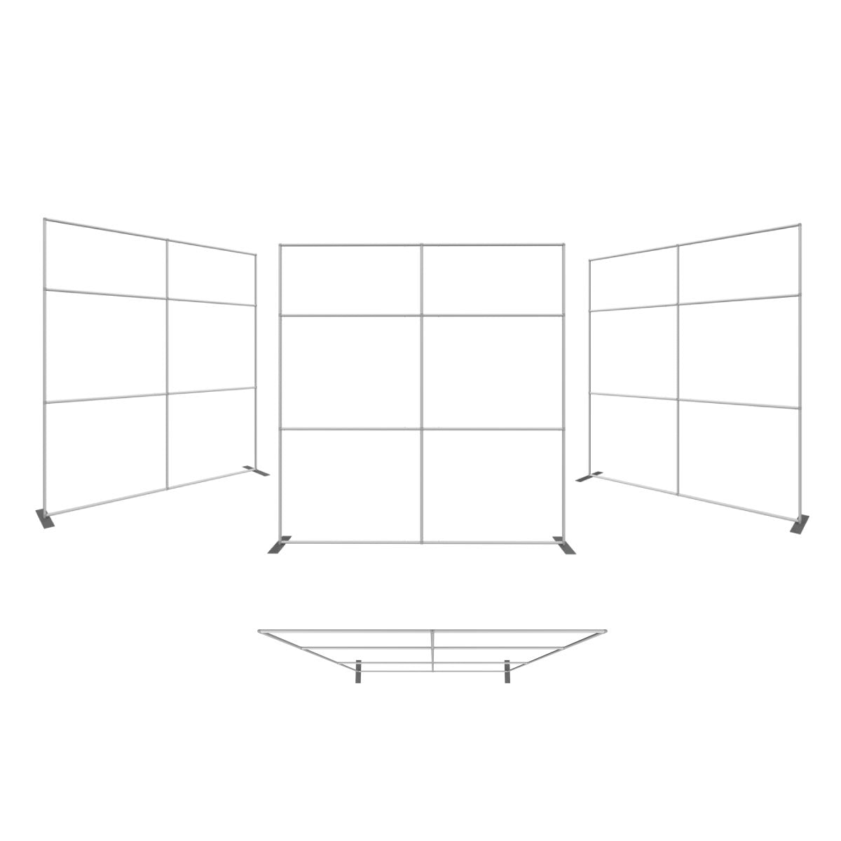 Modular trade show display frame setup for exhibitions and special events