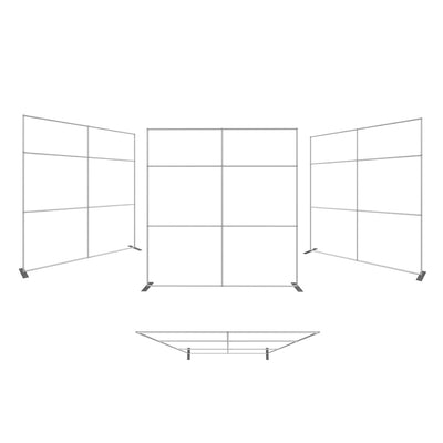 Modular trade show display frame setup for exhibitions and special events