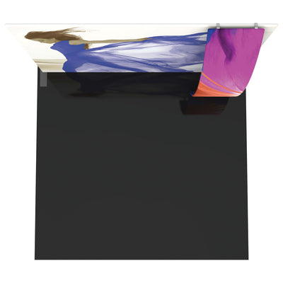 Straight fabric backwall display with colorful artistic graphics for trade shows and exhibitions