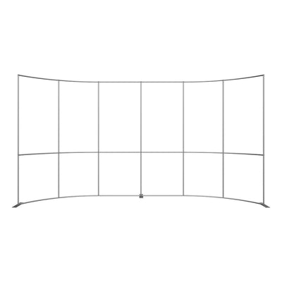 Large curved frame display structure for trade shows and exhibitions