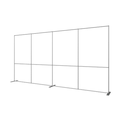 Large portable trade show display frame with modular sections for exhibitions and events