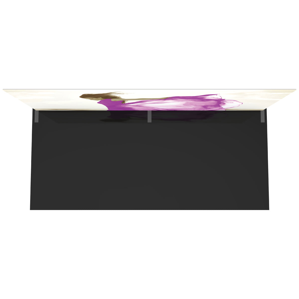 Straight fabric display with graphic for trade show and exhibition booth setup