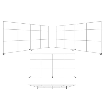 Modular metal frame display system suitable for trade shows, exhibitions, and special events