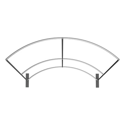 Curved modular frame structure for trade show displays and exhibition booths