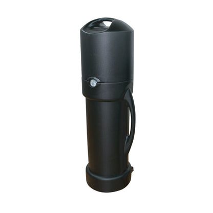 Portable hard case with handle for protecting trade show banners and promotional displays