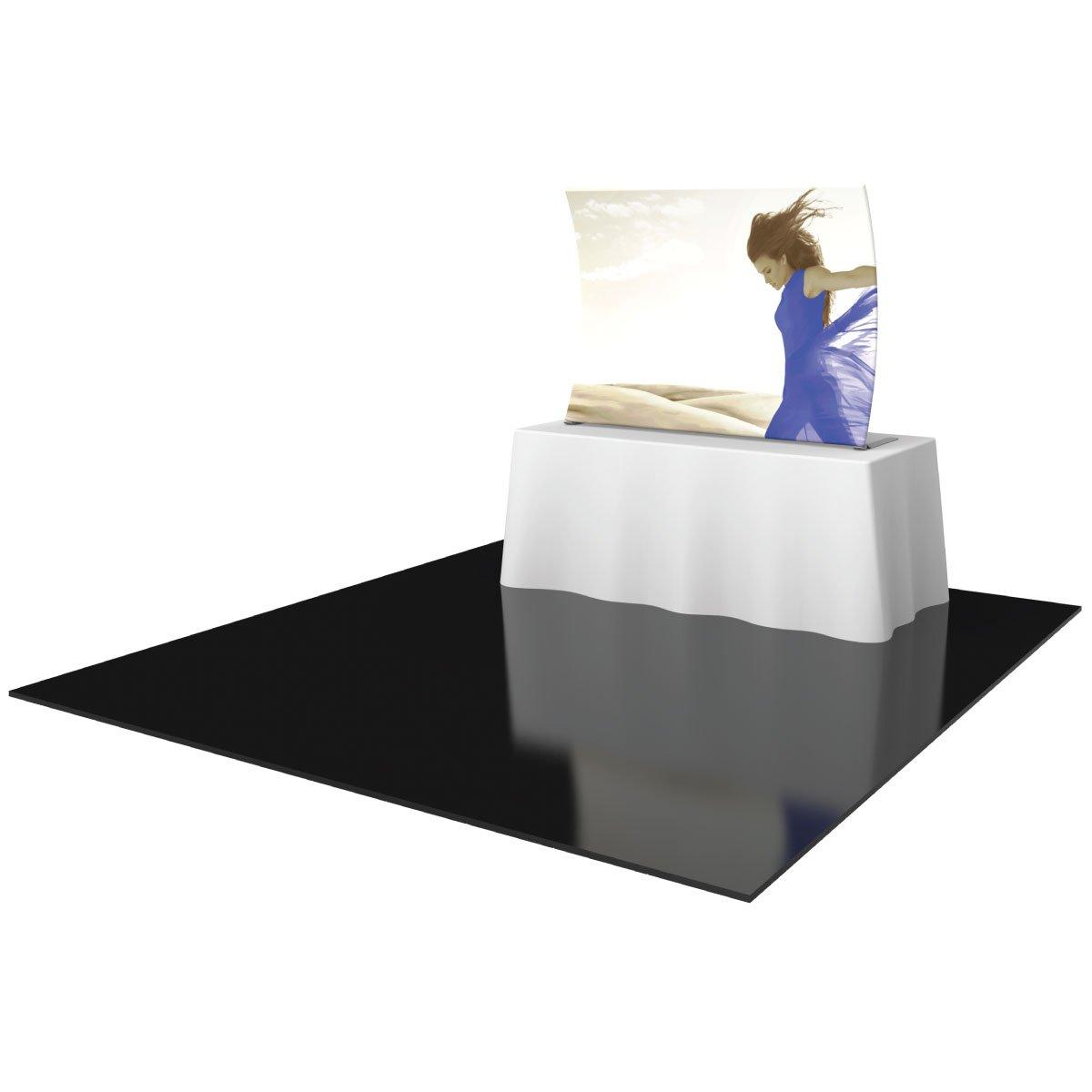 Trade show tabletop display with fabric graphic and table cover for exhibitions and events