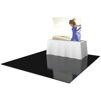 Trade show tabletop display with fabric graphic and table cover for exhibitions and events