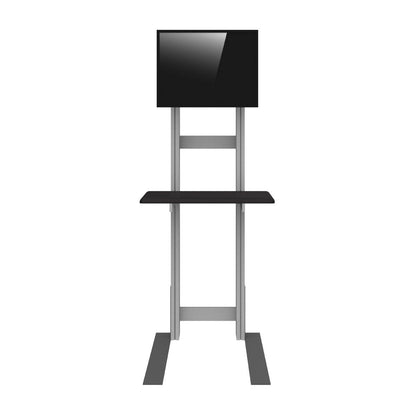 freestanding media kiosk with shelf for trade shows and exhibitions display