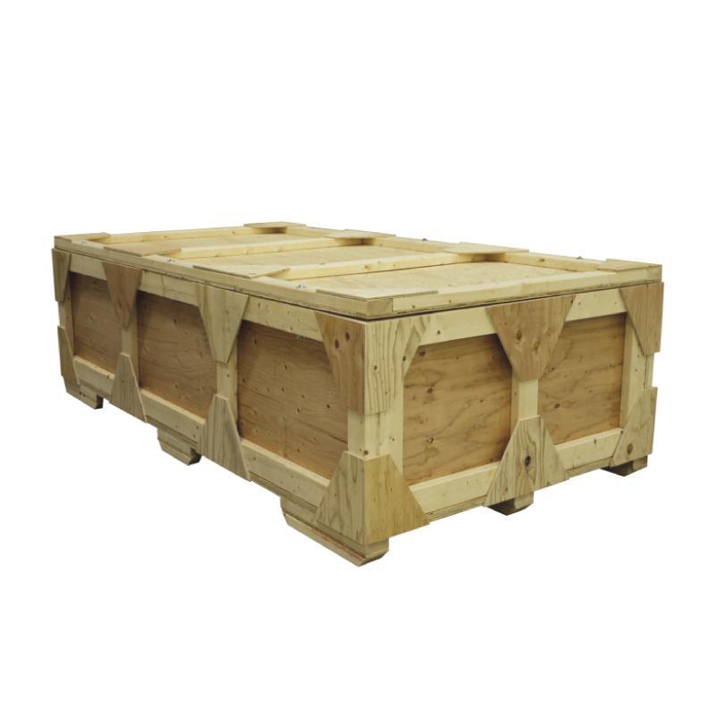 Large wooden shipping crate designed for trade shows, exhibitions, and special event logistics