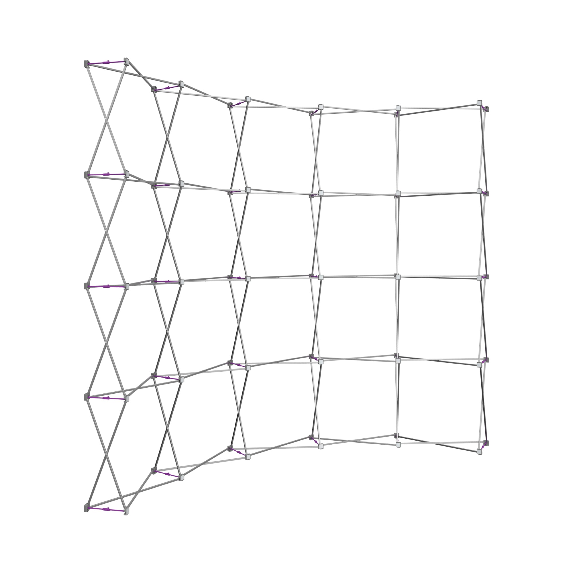 Expandable frame structure for trade show displays and exhibition booth setups