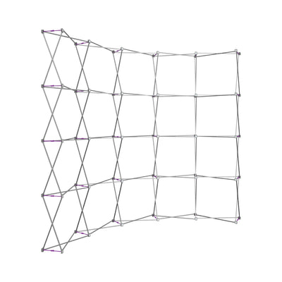 Expandable frame structure for trade show displays and exhibition booth setups